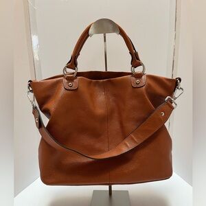 Elegant Brown Leather Tote Bag